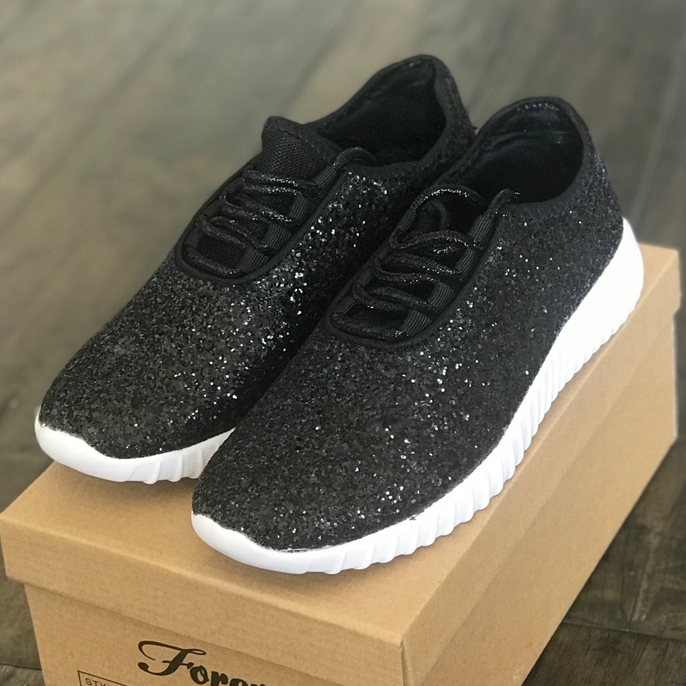 Glitter fashion sneaker black - Picture 1 of 4